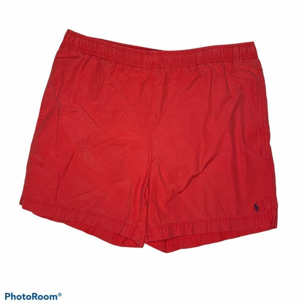 Vintage Polo Sport Swimming Trunks Size Large 1990's Red Ralph Lauren Shorts